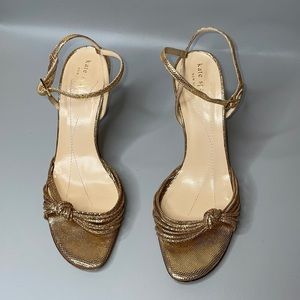 Kate Spade Gold Strappy heels size. 8.5